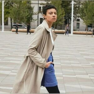 Beige Khaki Trench Coat